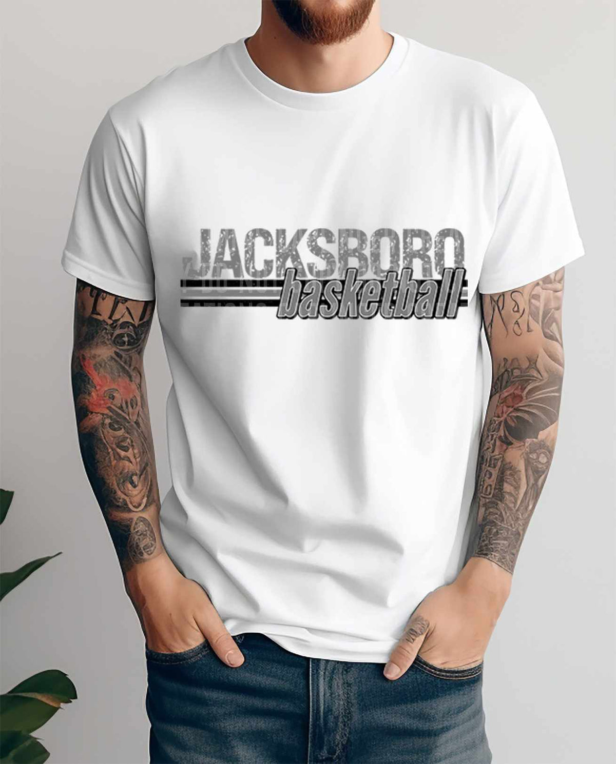 Jacksboro basketball grey vintage (caplinger) 82124 DTF transfer