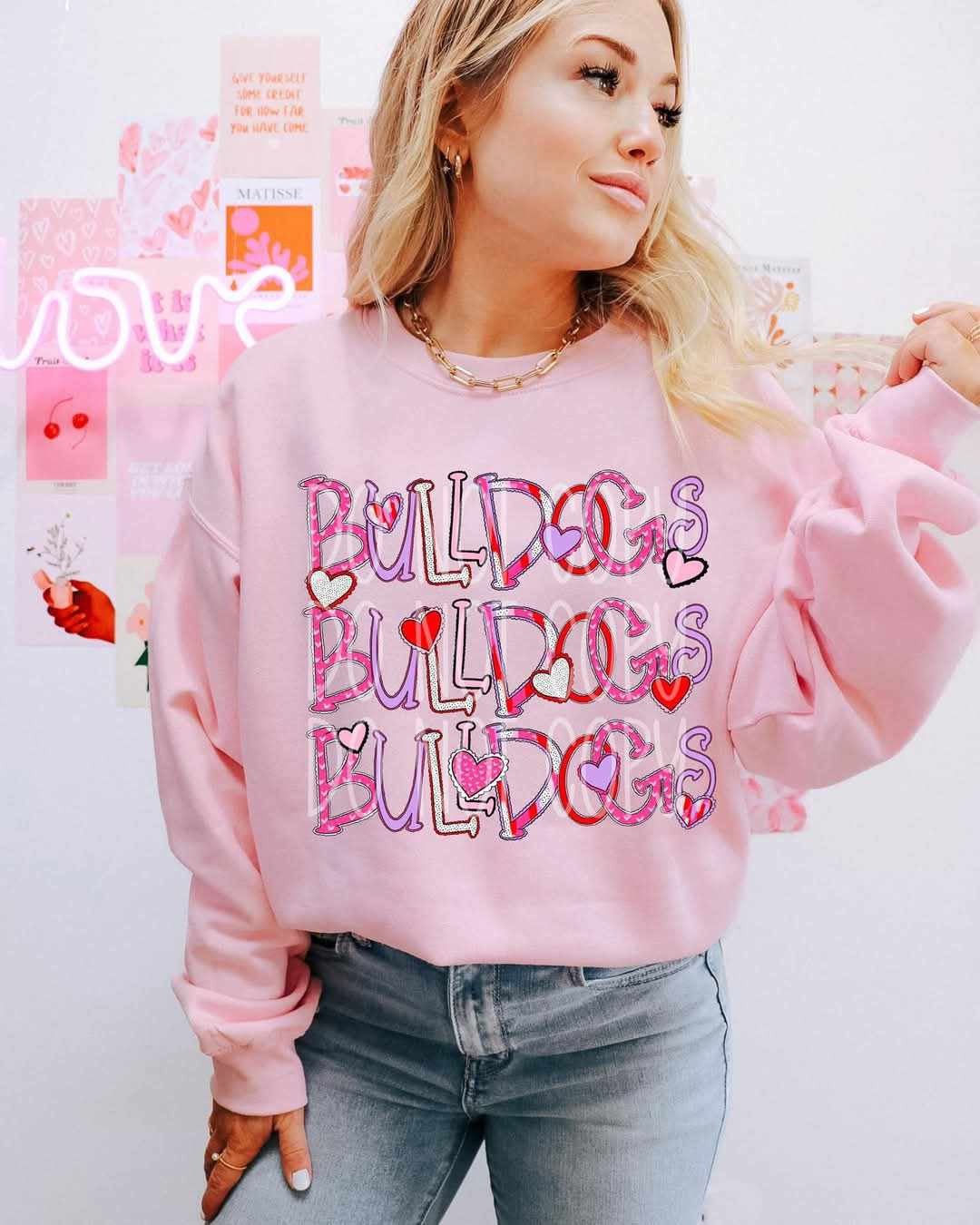 Bulldogs valentine stacked (PH) 73767 DTF transfer