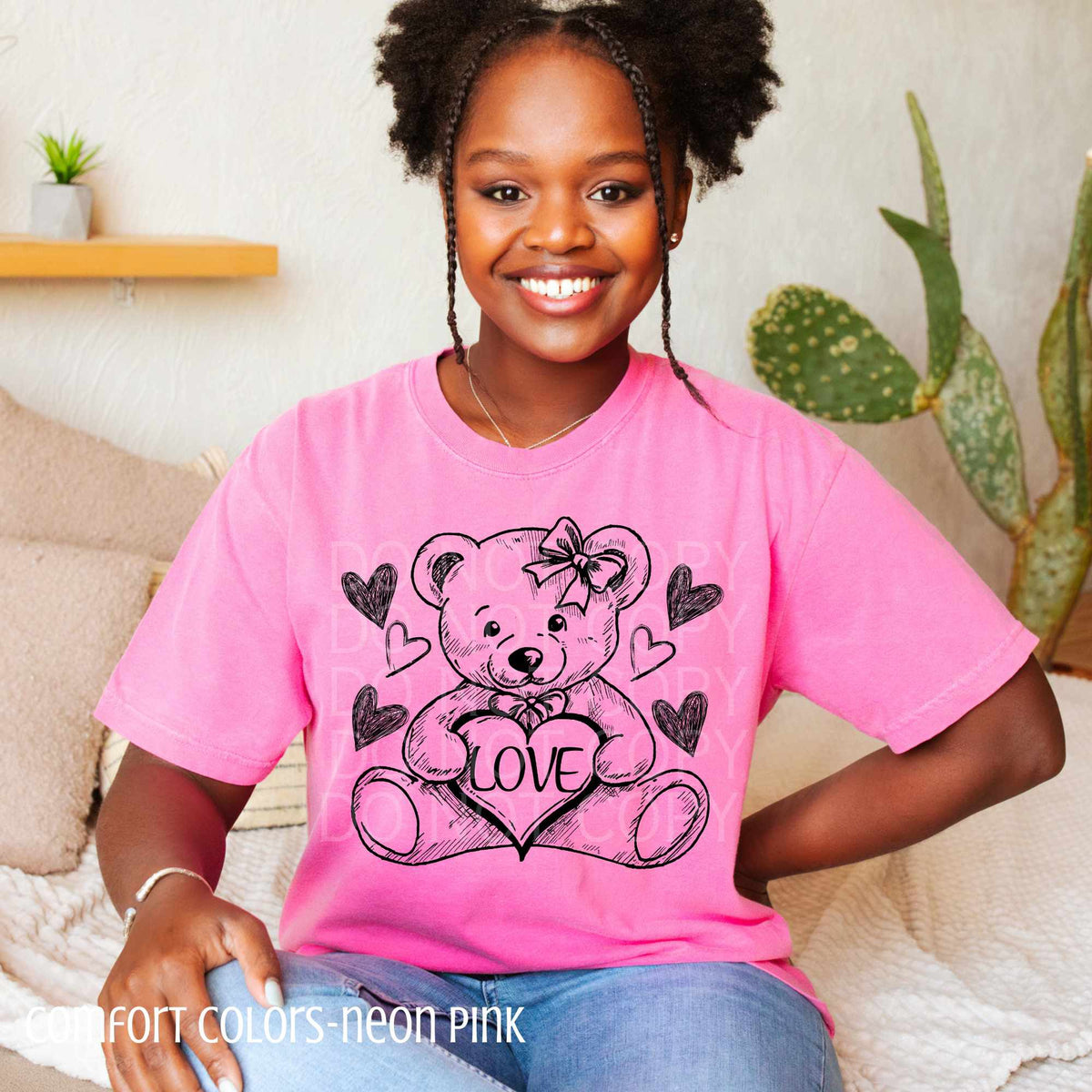 Love teddy bear outline (CSG) 80126 DTF transfer