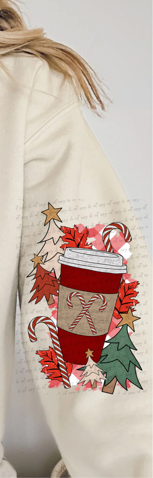 Peppermint coffee SLEEVE ONLY 56330 DTF transfers