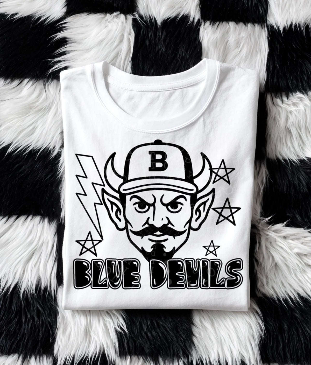 Blue Devils Mascot BLACK (C’s) DTF transfer