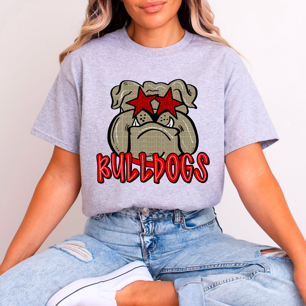 Bulldogs red font 93763 DTF transfer