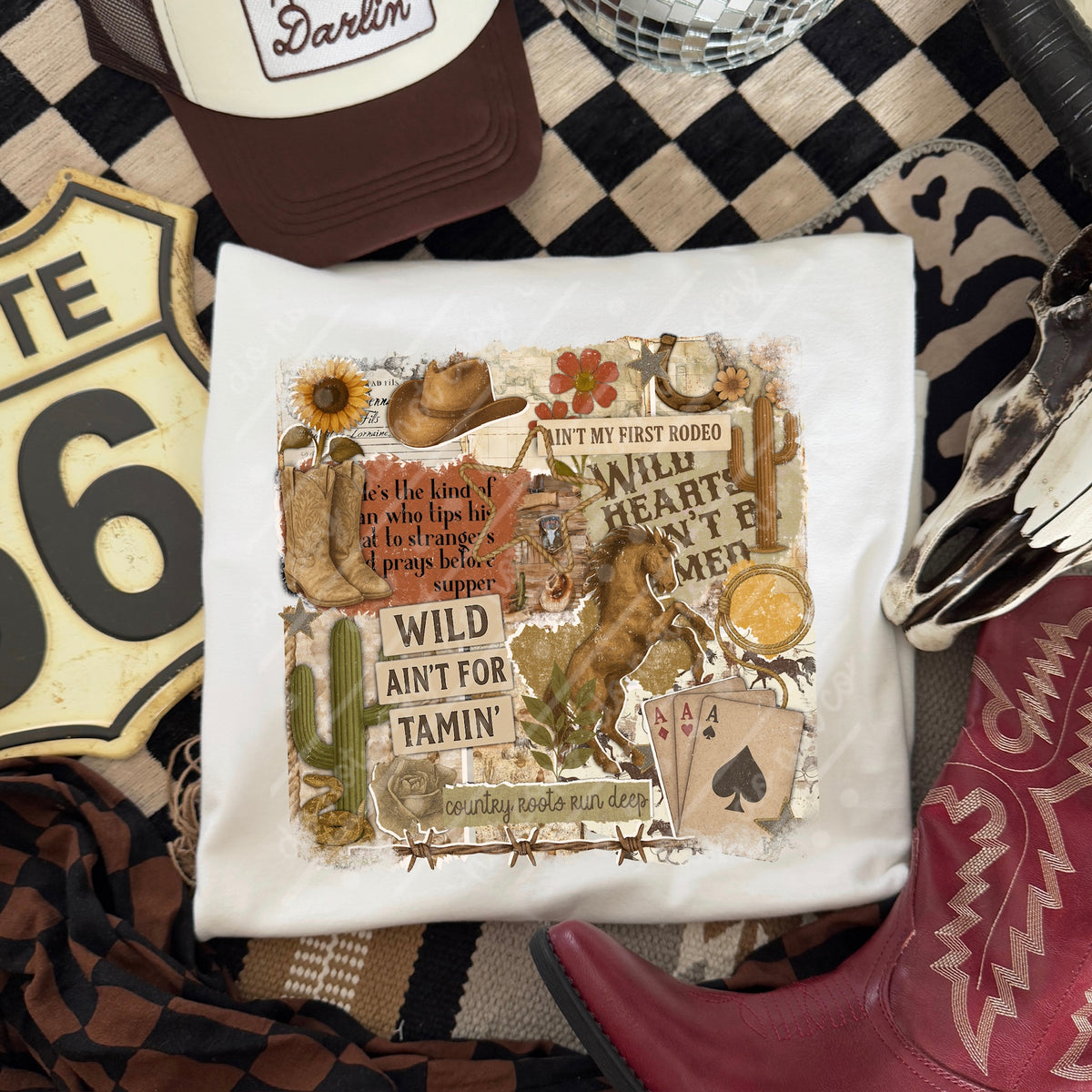 Western collage (scarlow) DTF Transfer