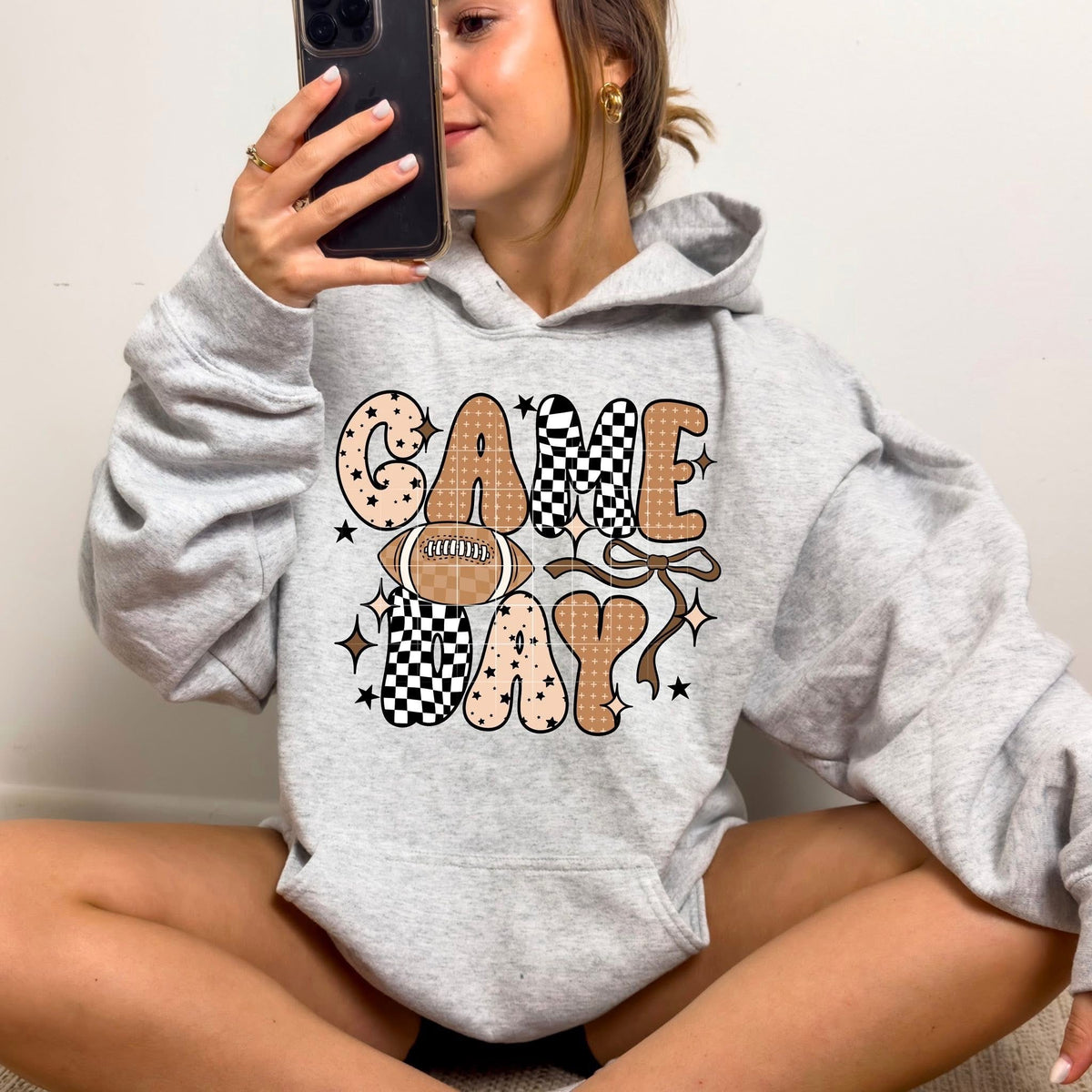 Game Day Football with bow CSC DTF transfer