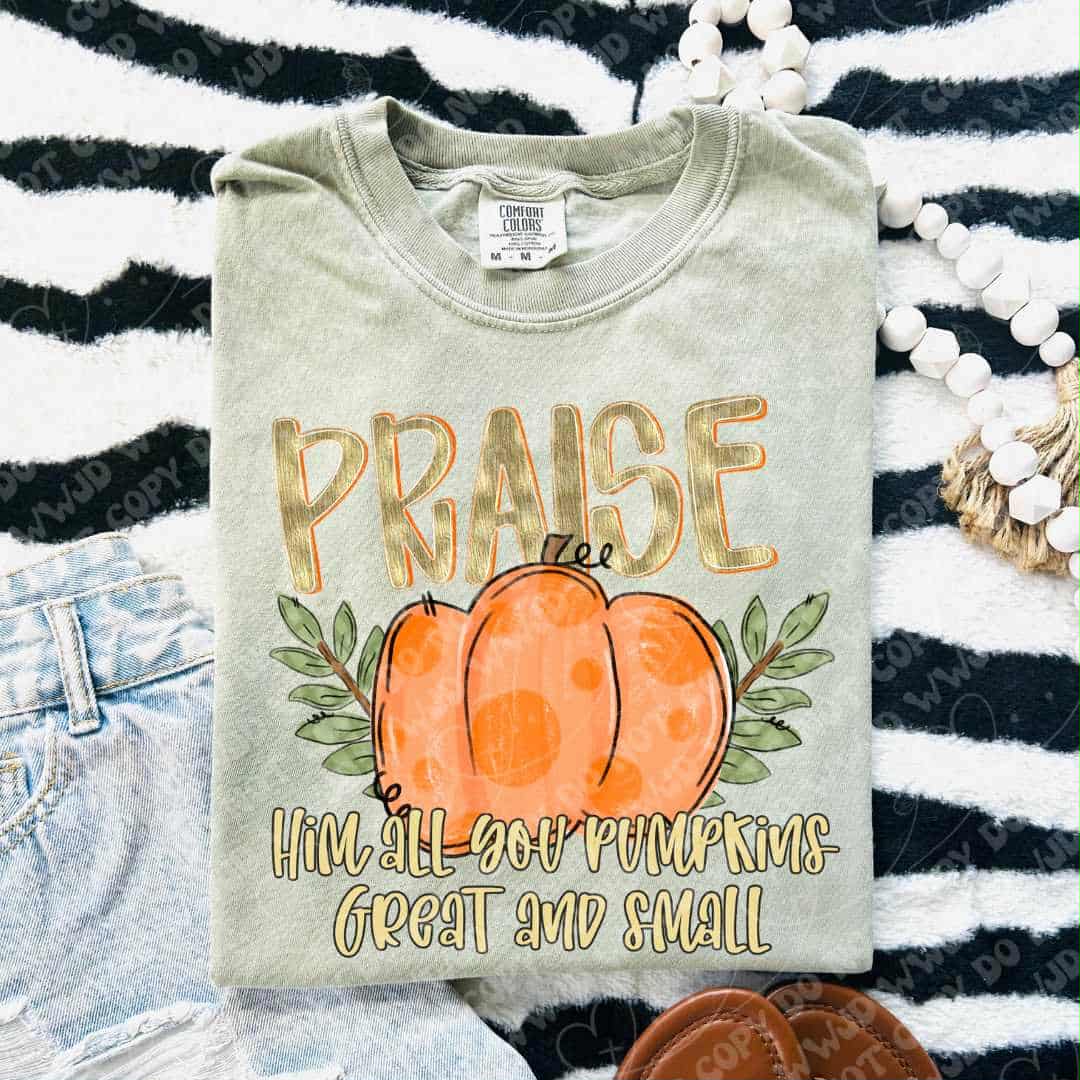 Praise Him all you pumpkins (oh honey) DTF transfer