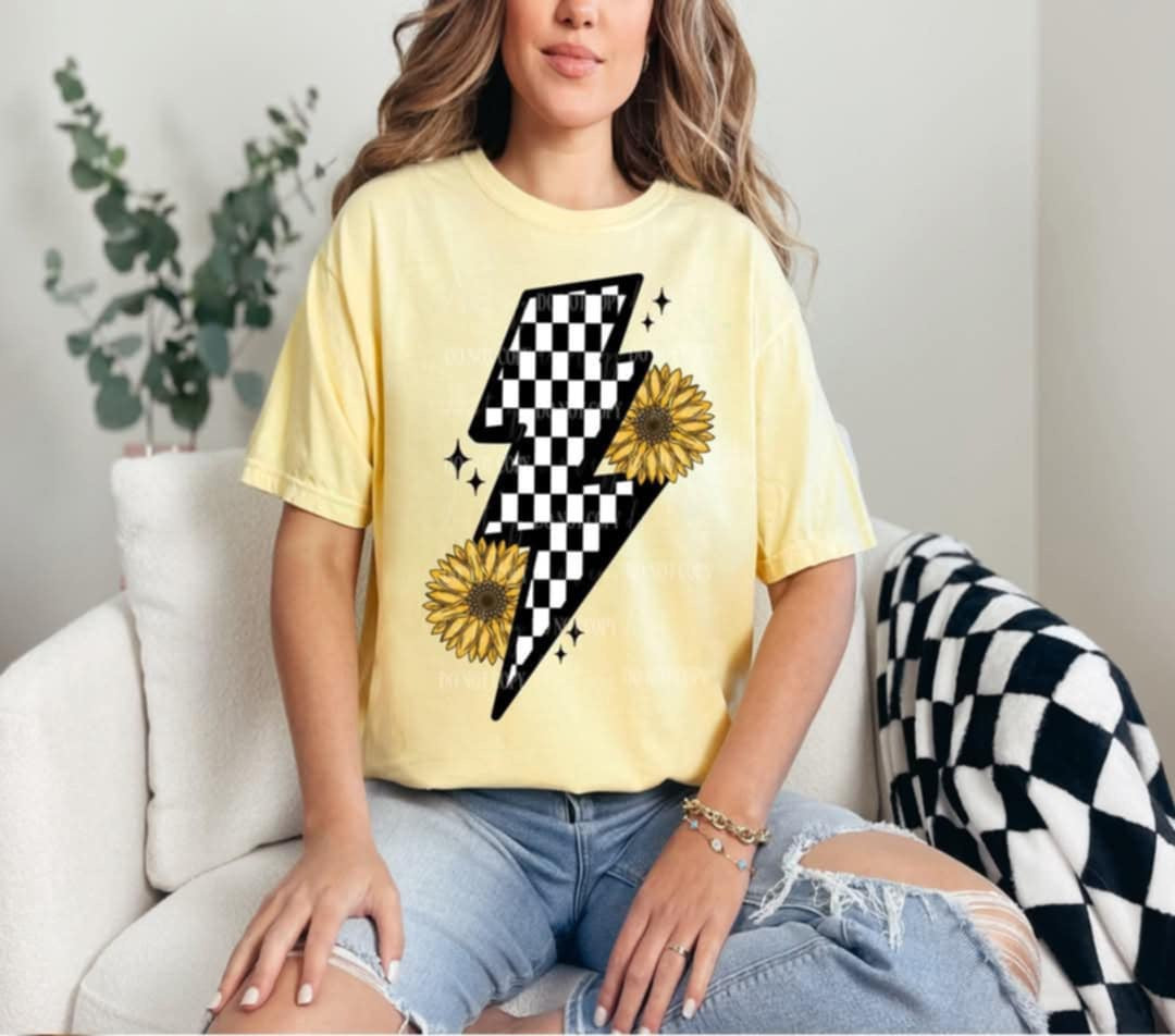 Checkered lightning bolt (40E) 96867 DTF transfer