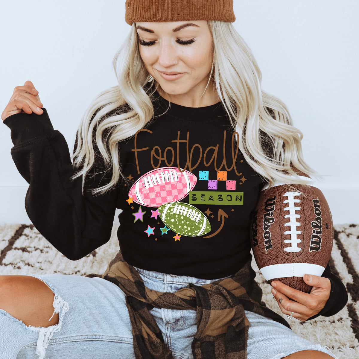 Football season pink and green (csc) DTF Transfer