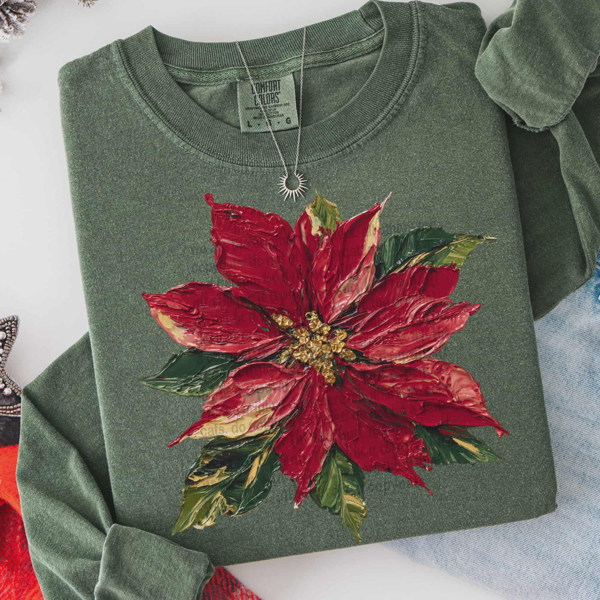 Faux Painted Pointsetta (TTD) DTF Transfer