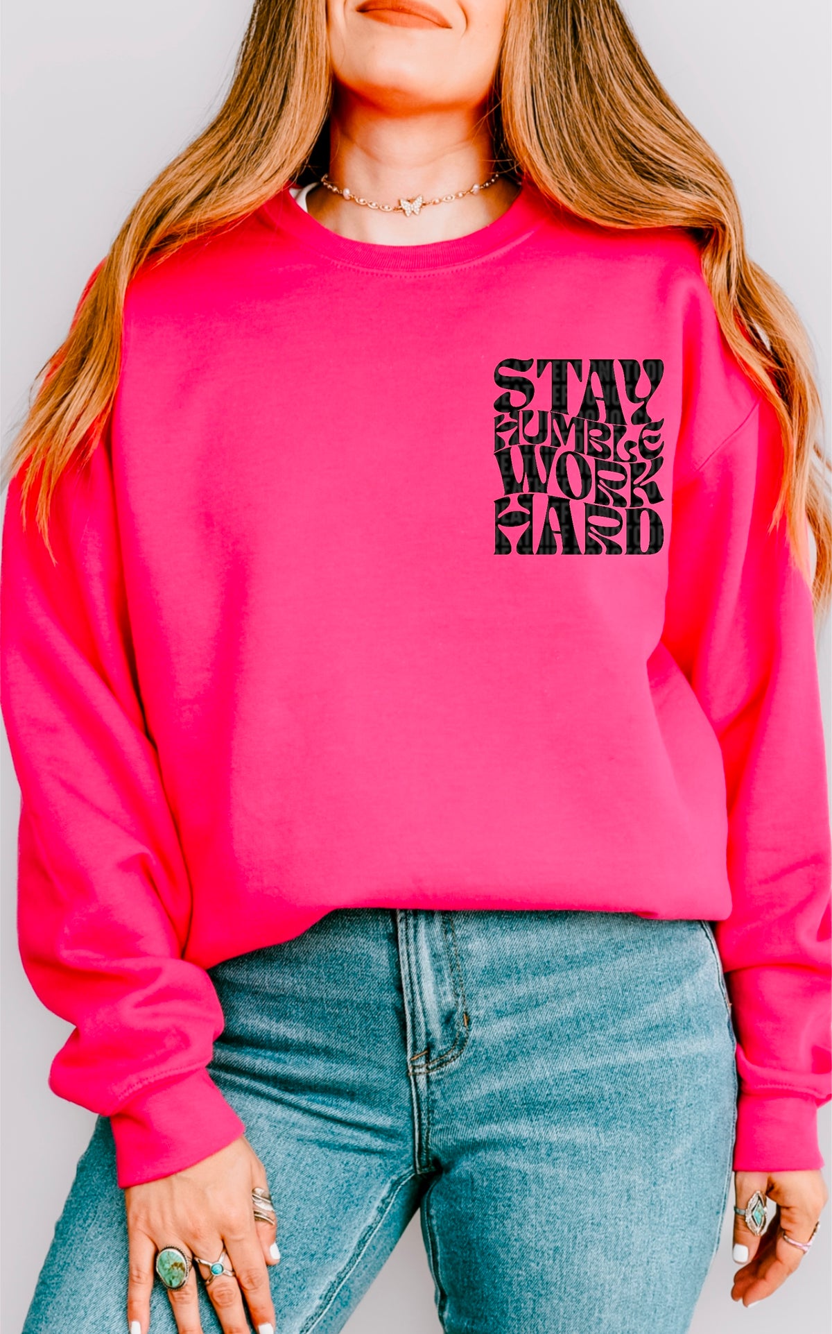 Stay humble work hard 91756 DTF transfer