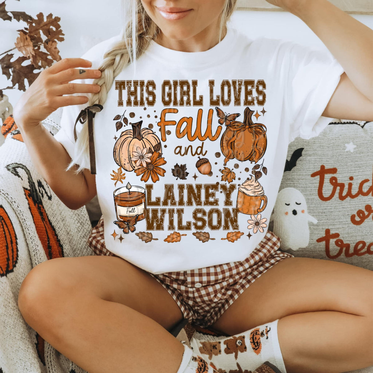 This girl loves fall and Lainey (Virgo) 109950 DTF transfer
