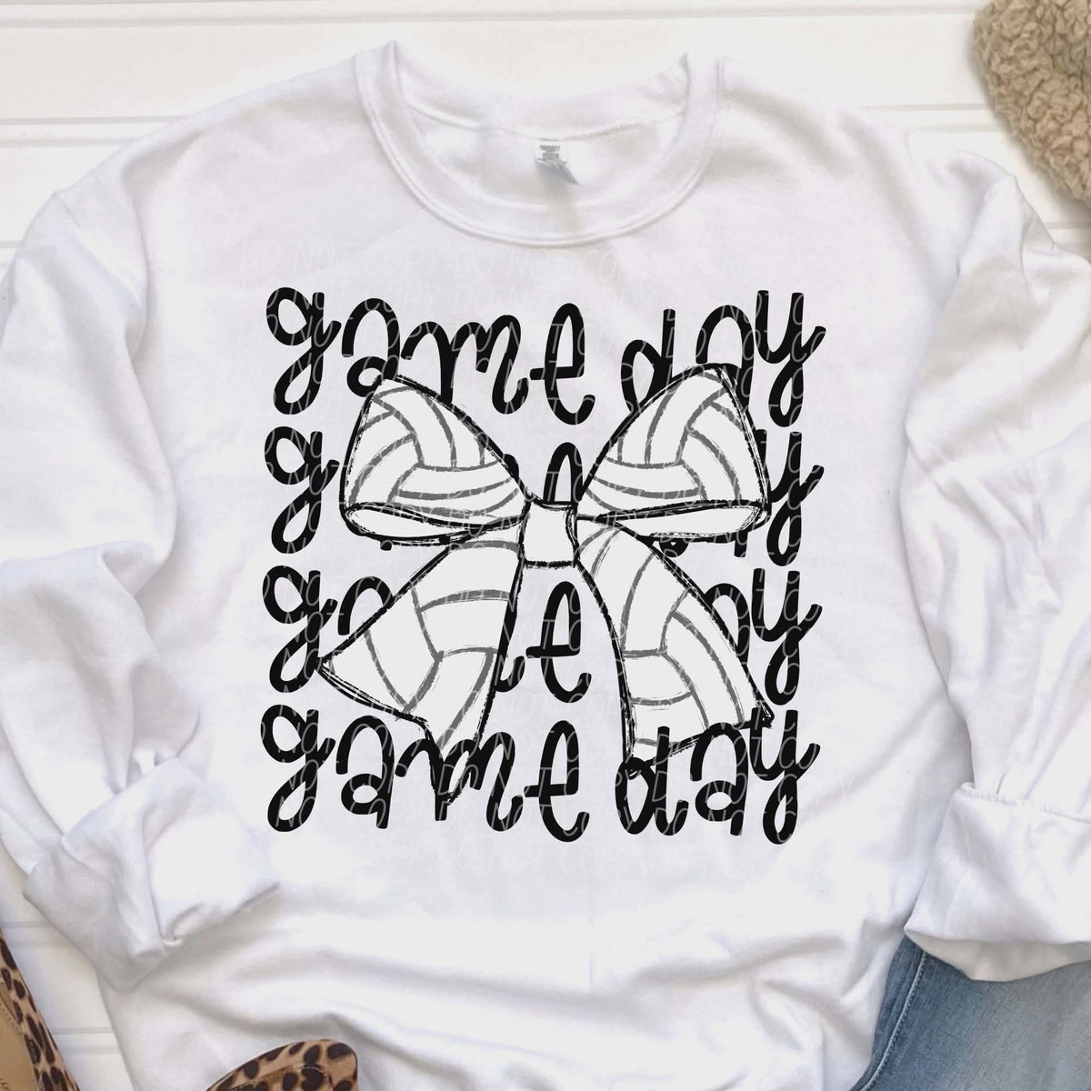 Game day volleyball bow (city) DTF transfer