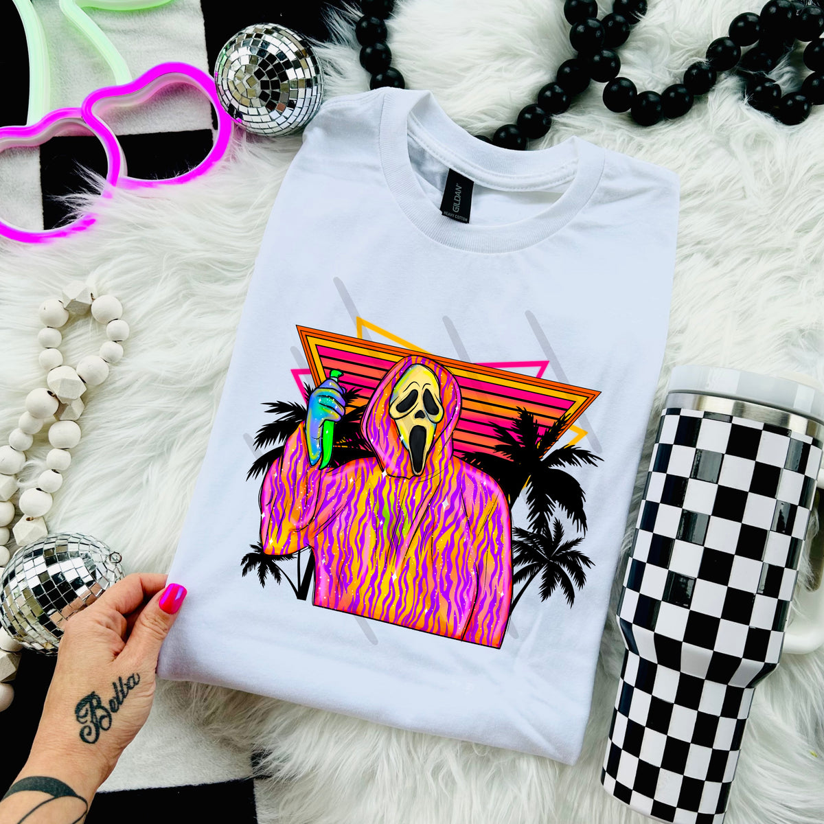 Neon GF (no words) with palm trees 110951 DTF transfer