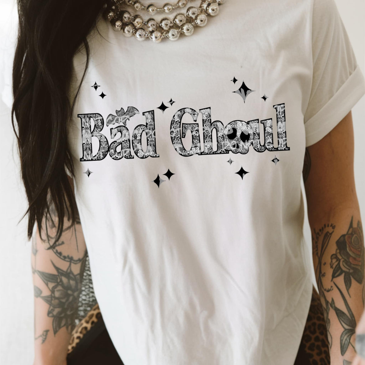 Bad Ghoul with lace and skull (lane) DTF transfer