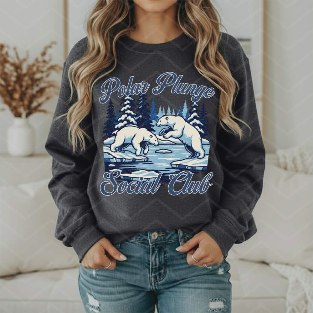 Polar Plunge social club (parker) DTF transfer