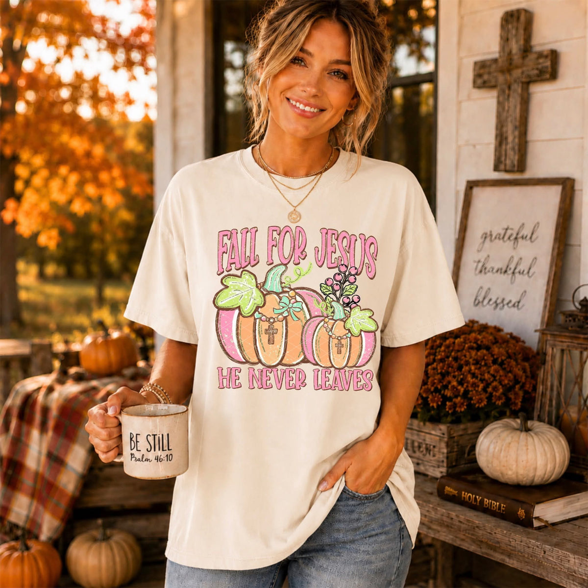 Fall for Jesus pumpkins Sunday Special DTF transfer