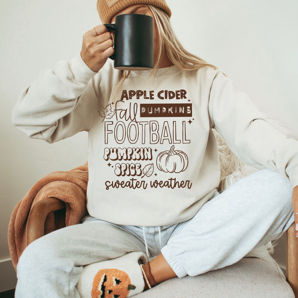Fall things (brown) (apple cider, football) (CSC) DTF Transfer