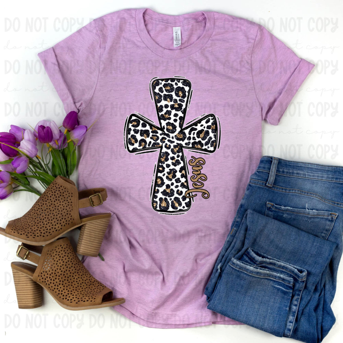 Jesus leopard cross (REVEL) 91215 DTF transfer