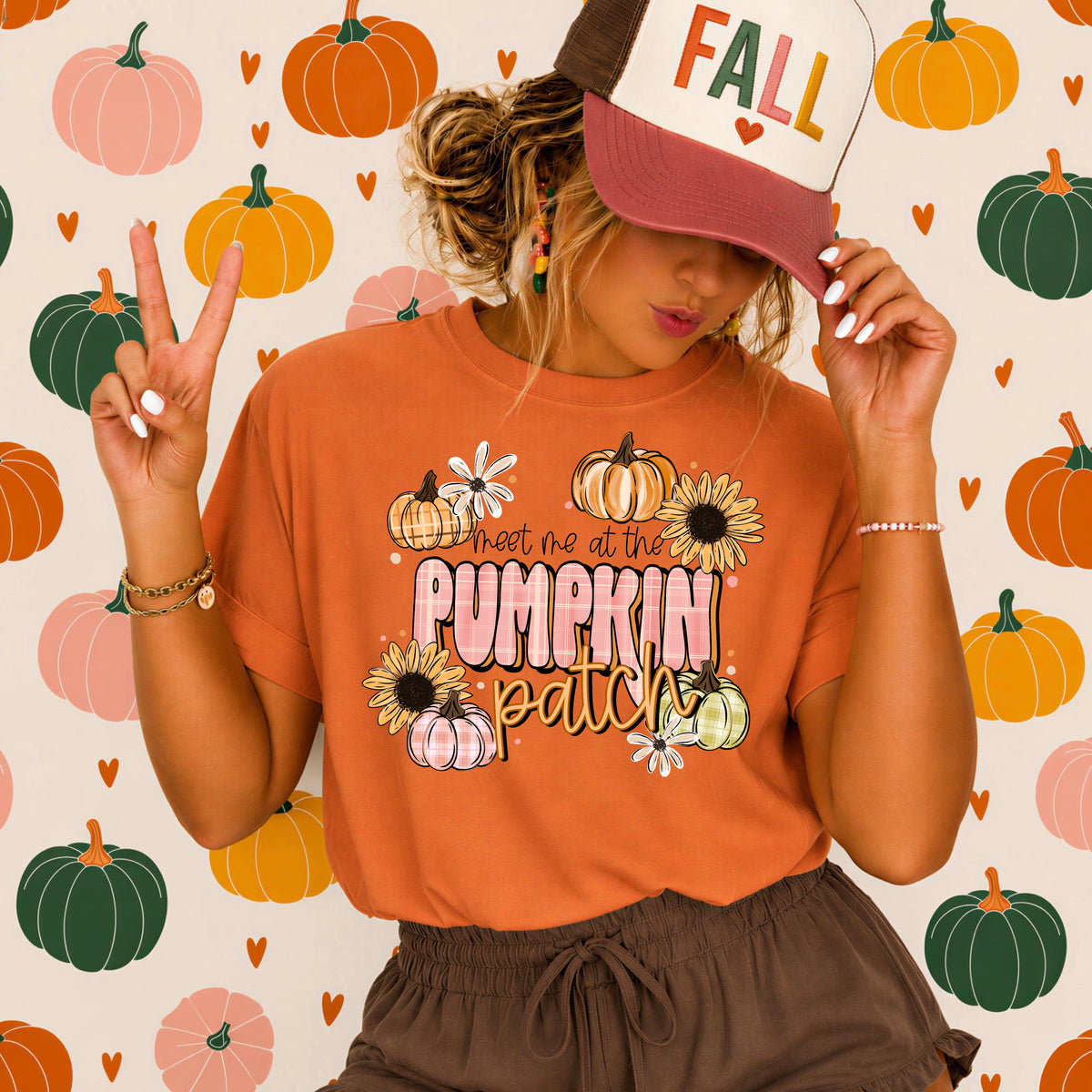 Meet me at the pumpkin patch flowers (CSC) DTF Transfer