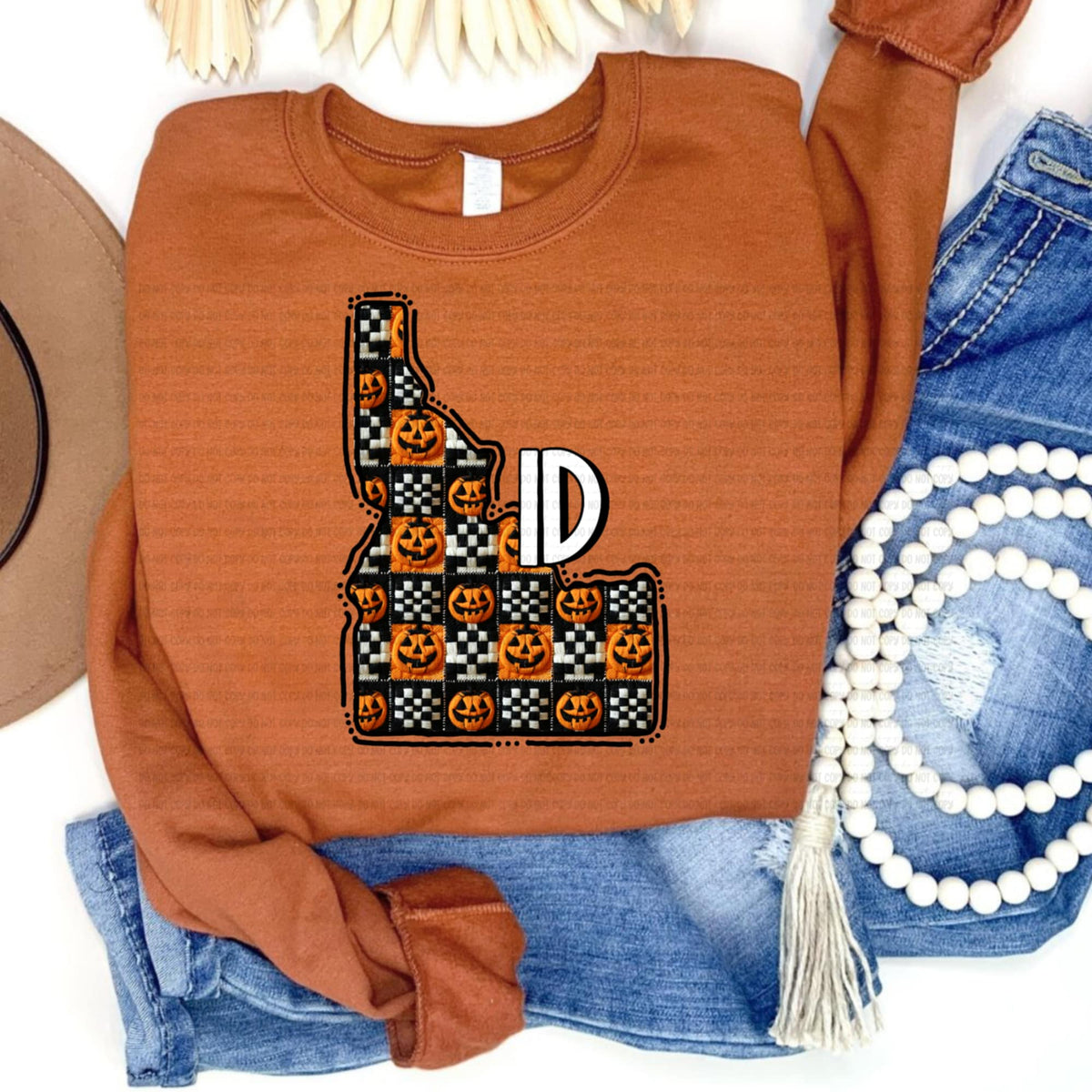 Idaho pumpkin checker REVEL DTF transfer