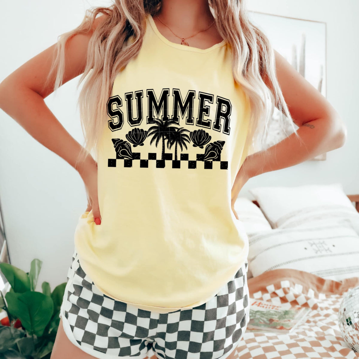 Summer palm trees BLACK (CSC) 95718 DTF transfer
