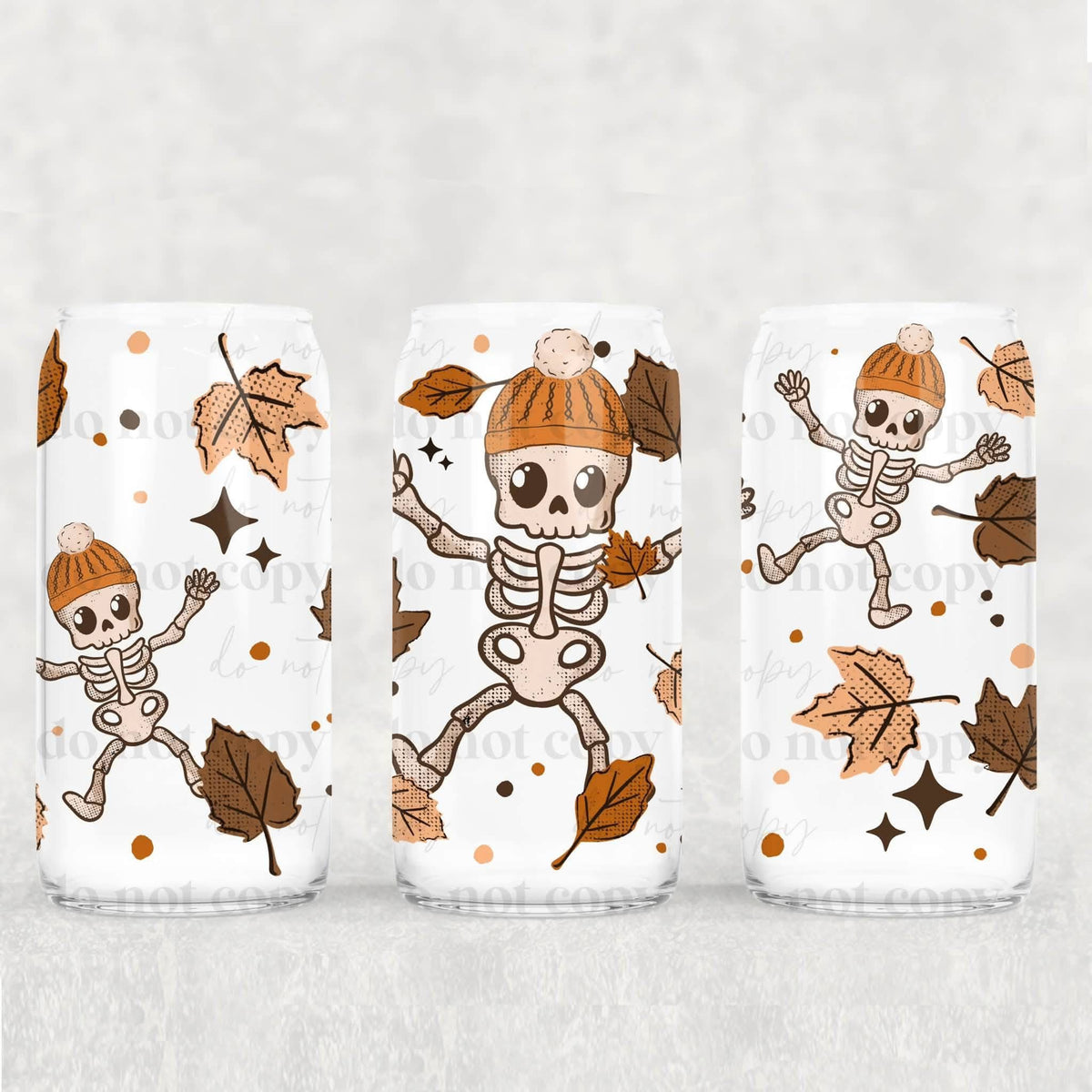 Skeleton fall leaves (CSC) UV DTF WRAP