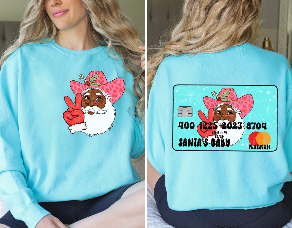 Black Cowboy Santa (credit  card is separate) 30184 DTF transfer