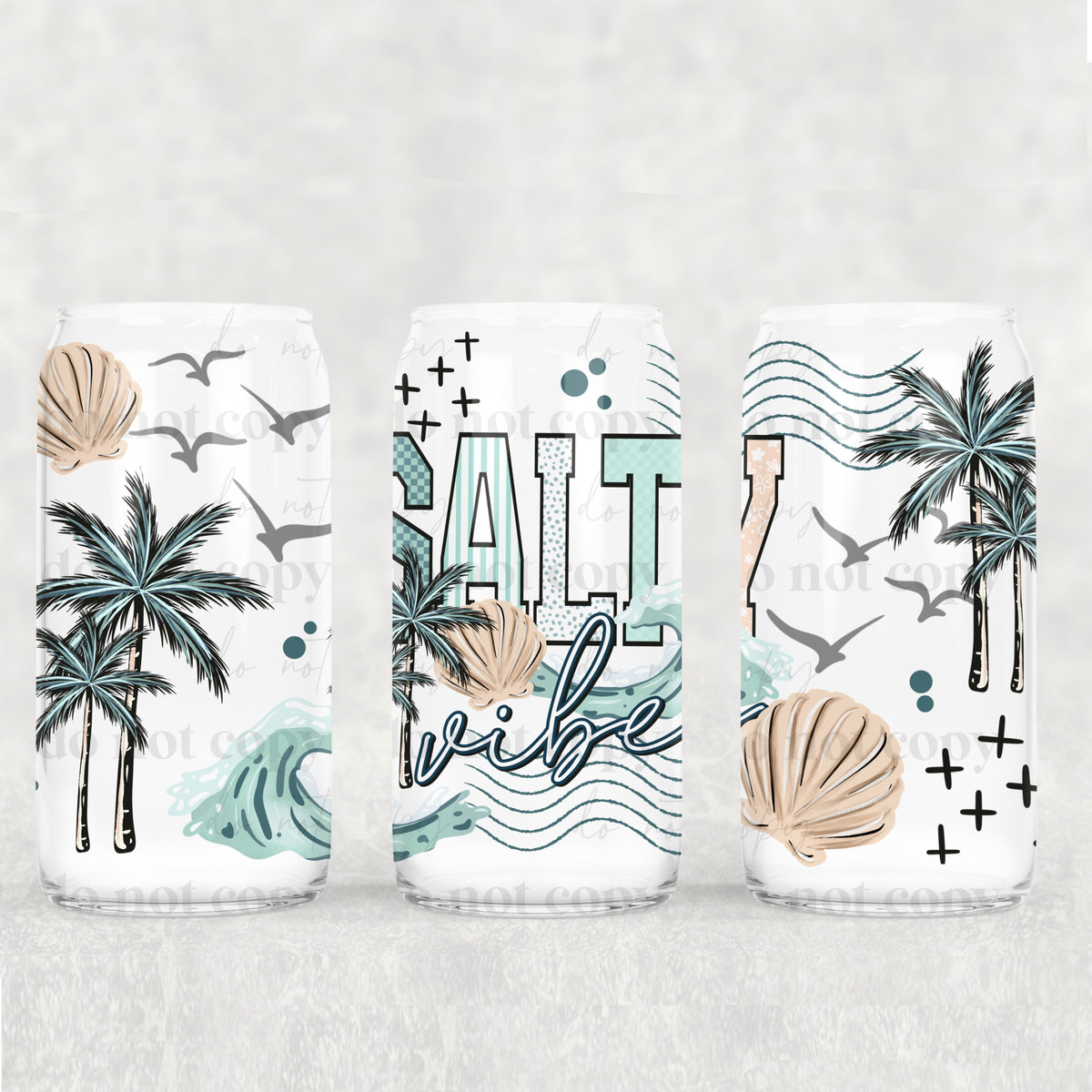 Salty vibes with wavy lines (CSC) UV DTF WRAP