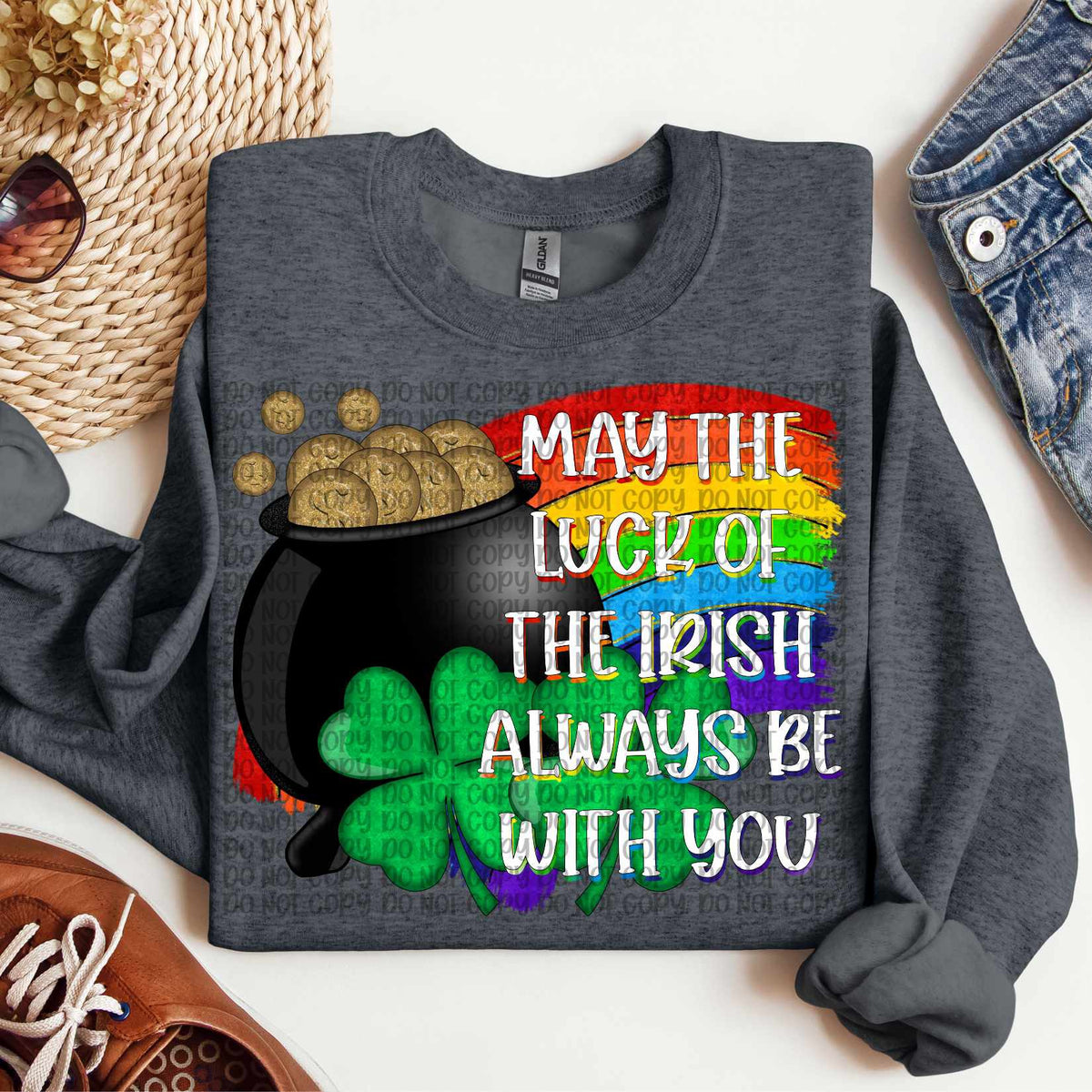May the luck of the Irish always be with you WHITE font (VP) 80721 DTF transfer