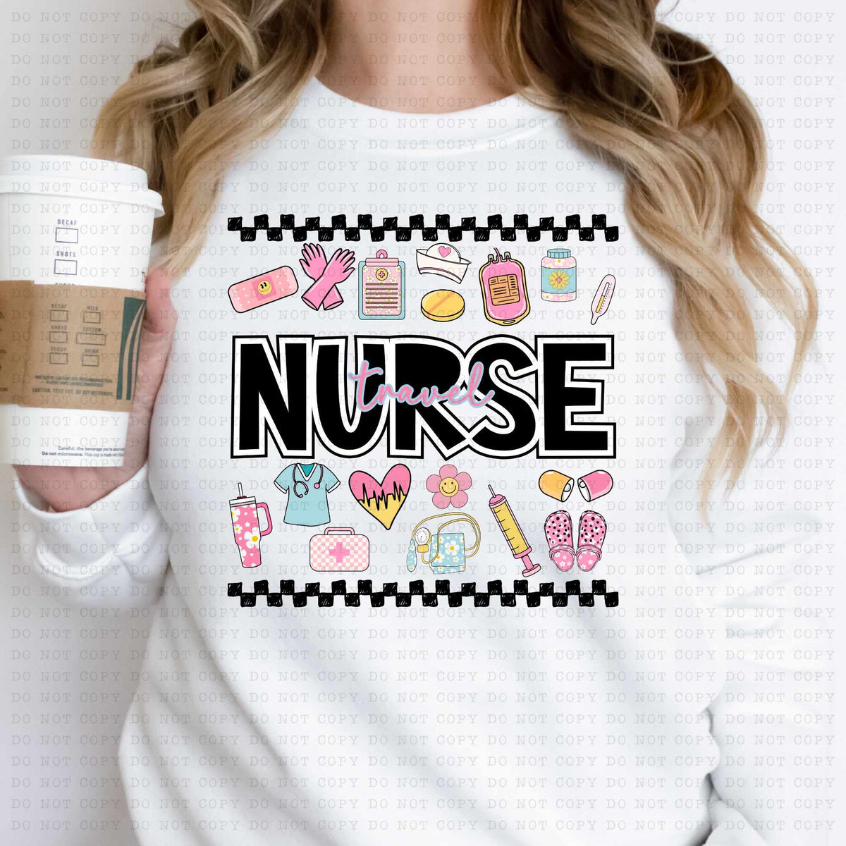 Travels nurse retro healthcare items (ECHT) 53668 DTF transfer