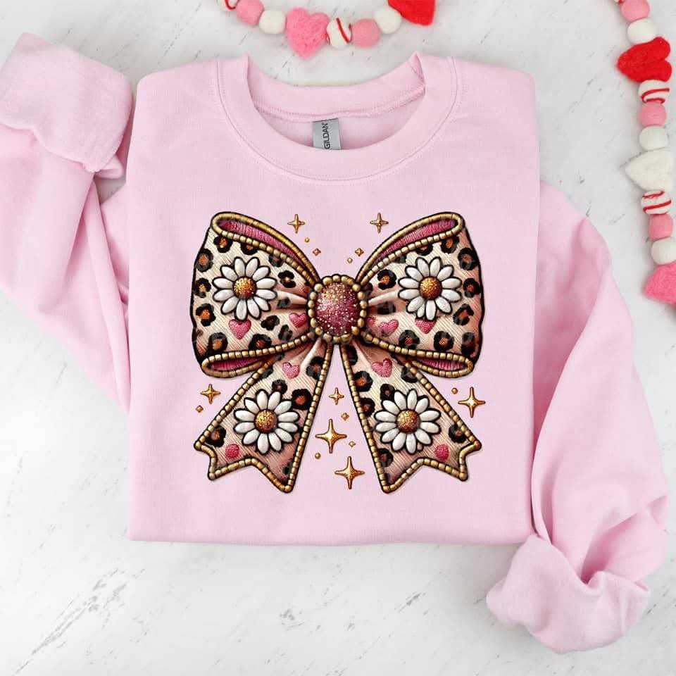 Daisy and leopard bow (VIRGO) 82275 DTF transfer