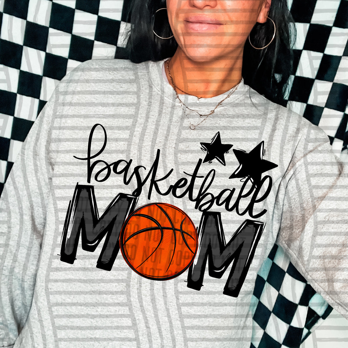 basketball mom gray black stars (Caplinger) DTF transfer