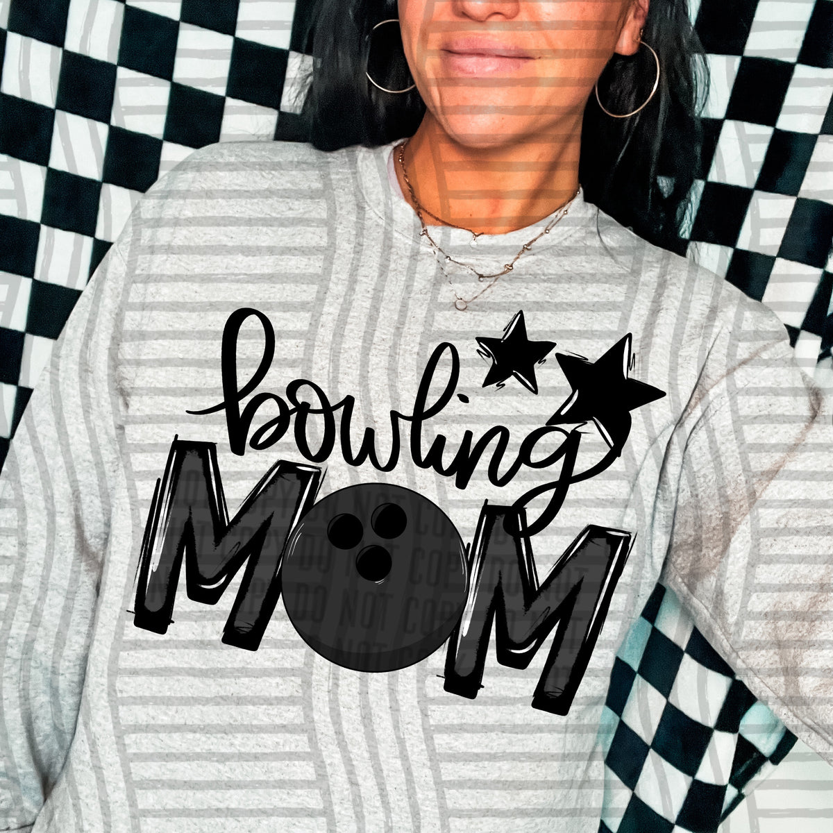 bowling mom black stars (Caplinger) DTF transfer