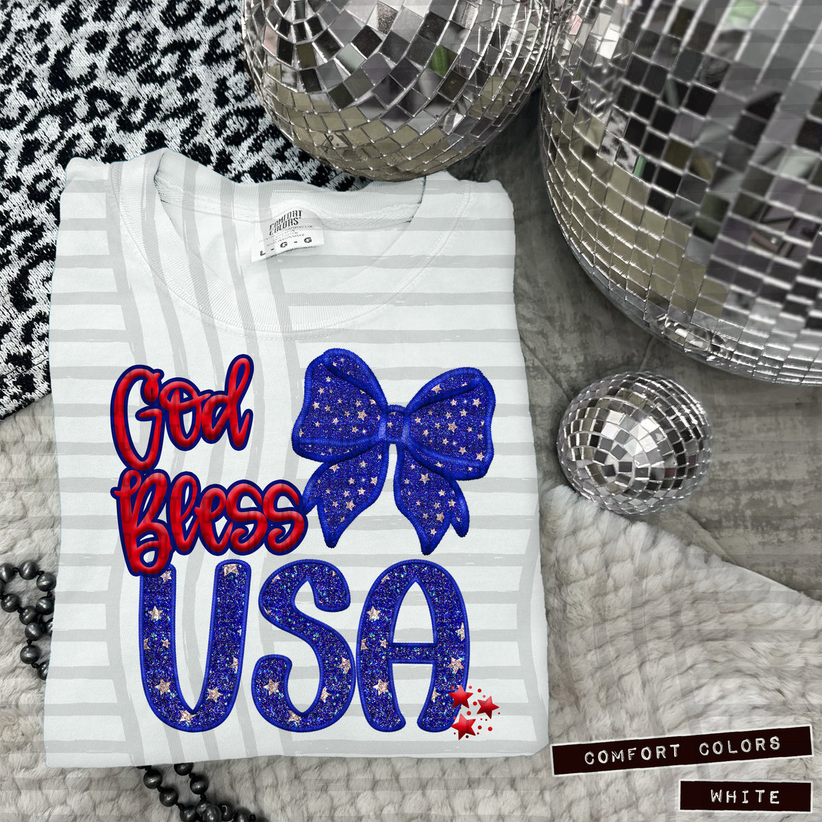 God Bless the USA Sparkles (Caplinger) 102774 DTF transfer