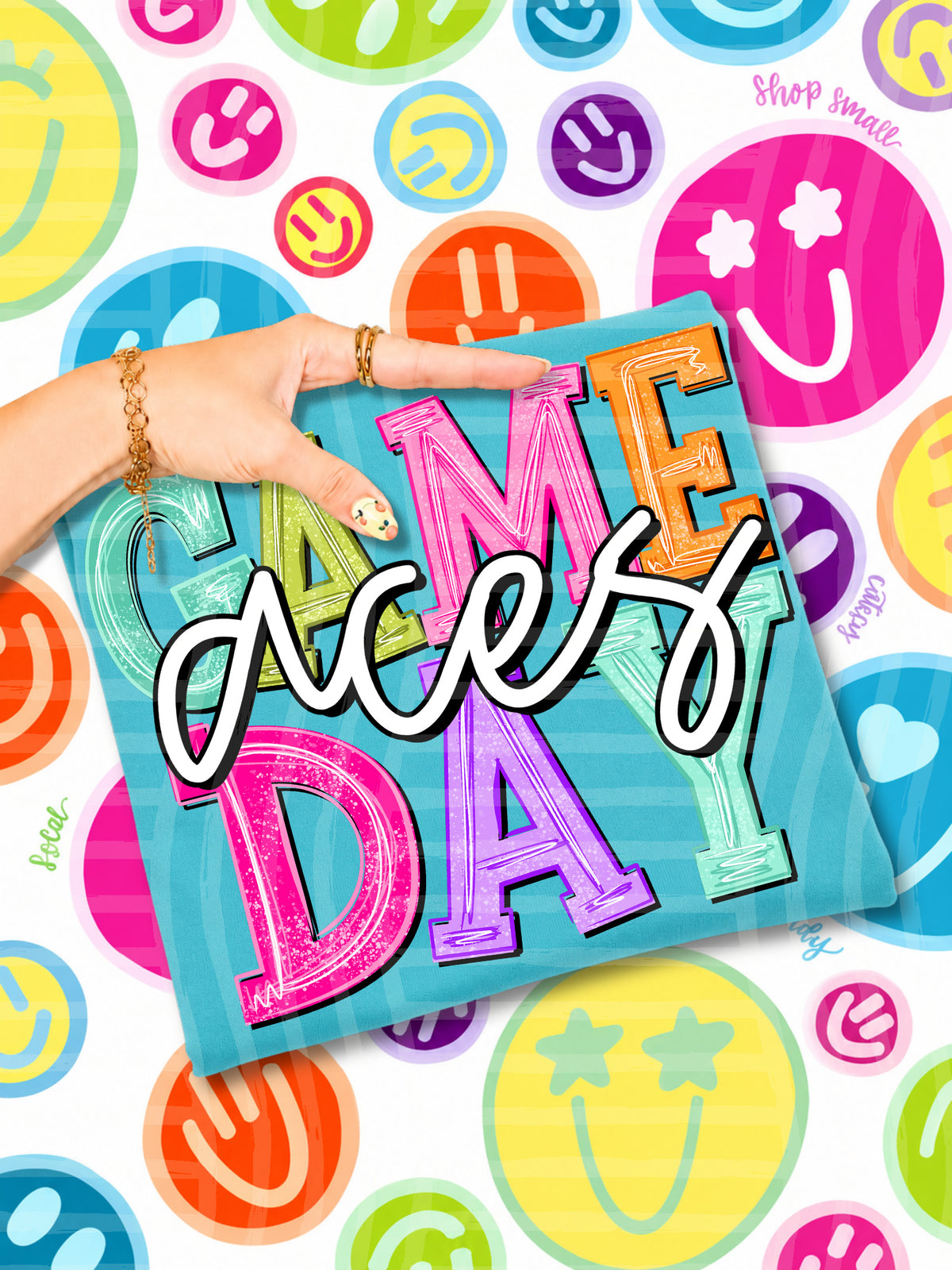 races simply colorful game day (caplinger) DTF Transfer