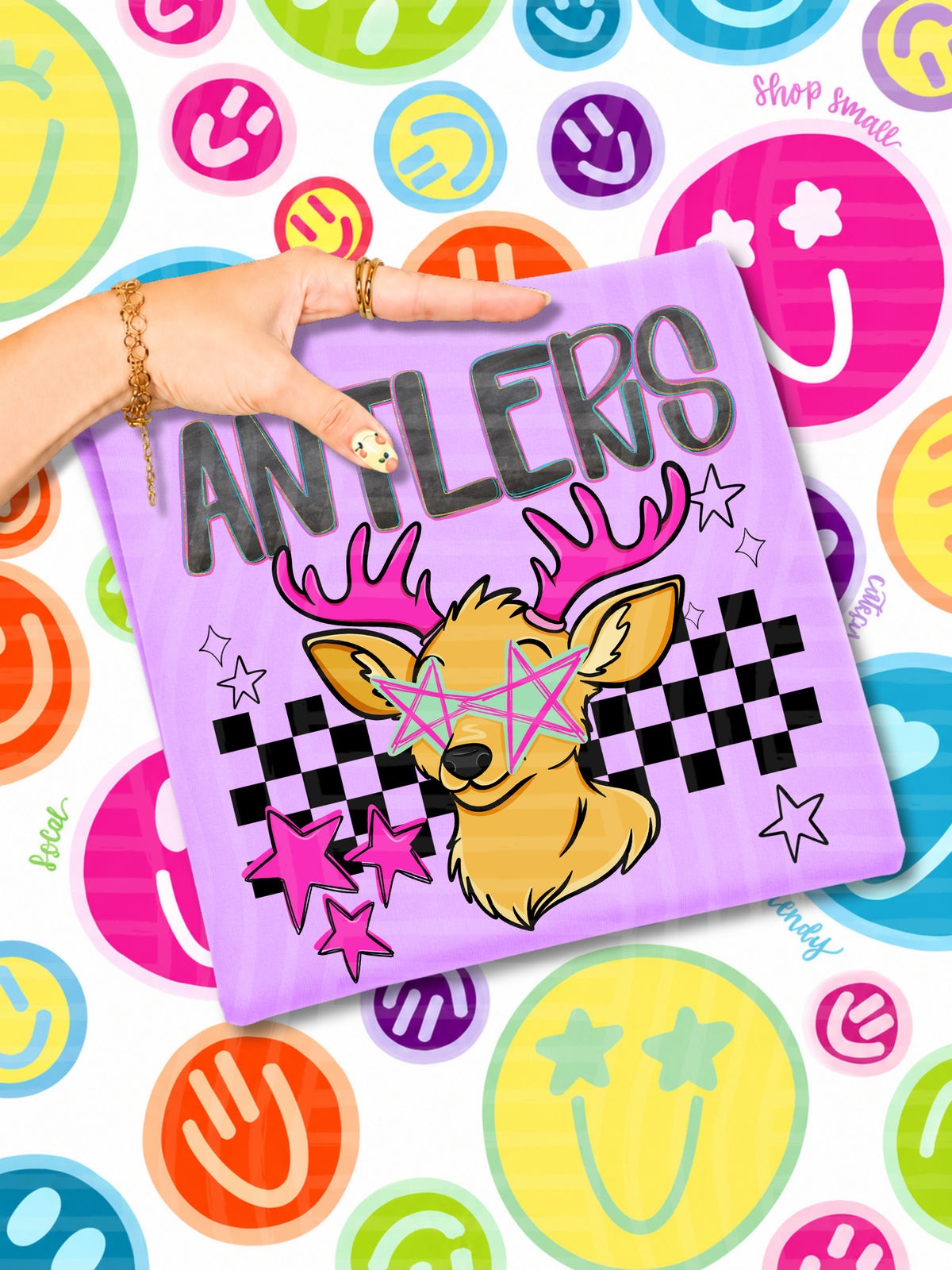 antlers-1 starry eyed checks (CAPLINGER) DTF Transfer