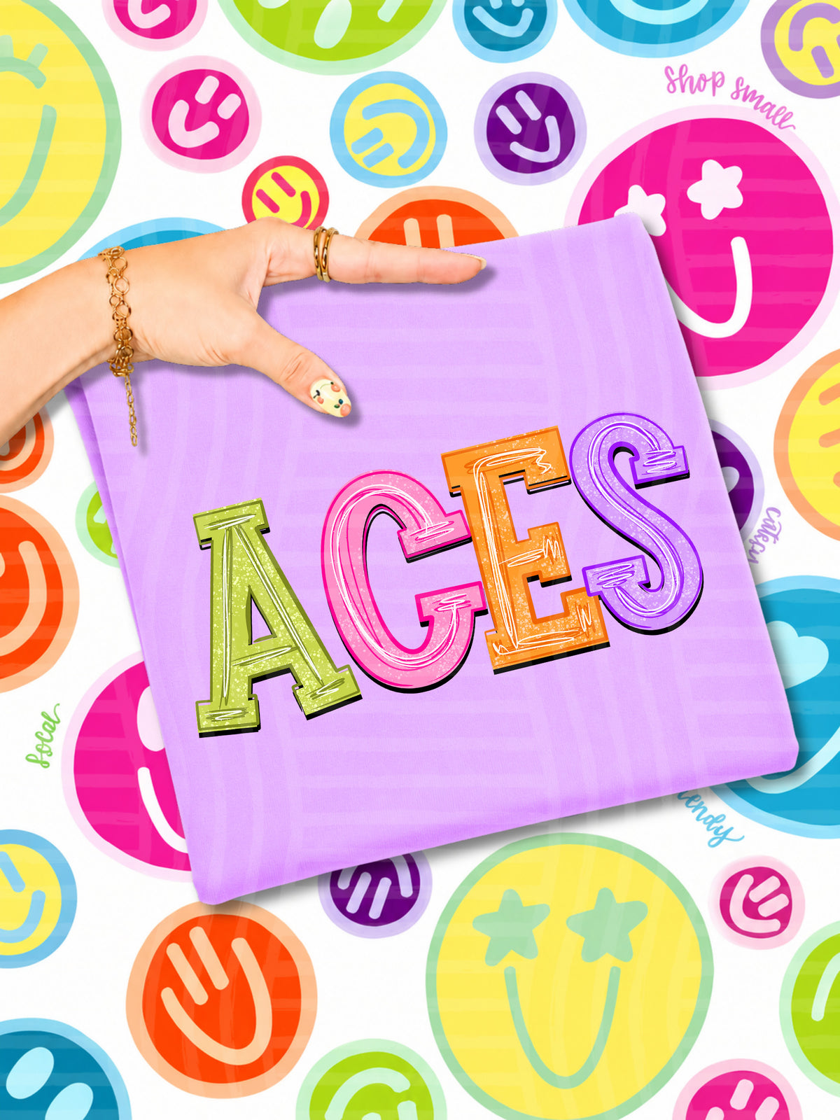 aces simply colorful stacked (Caplinger) DTF Transfer
