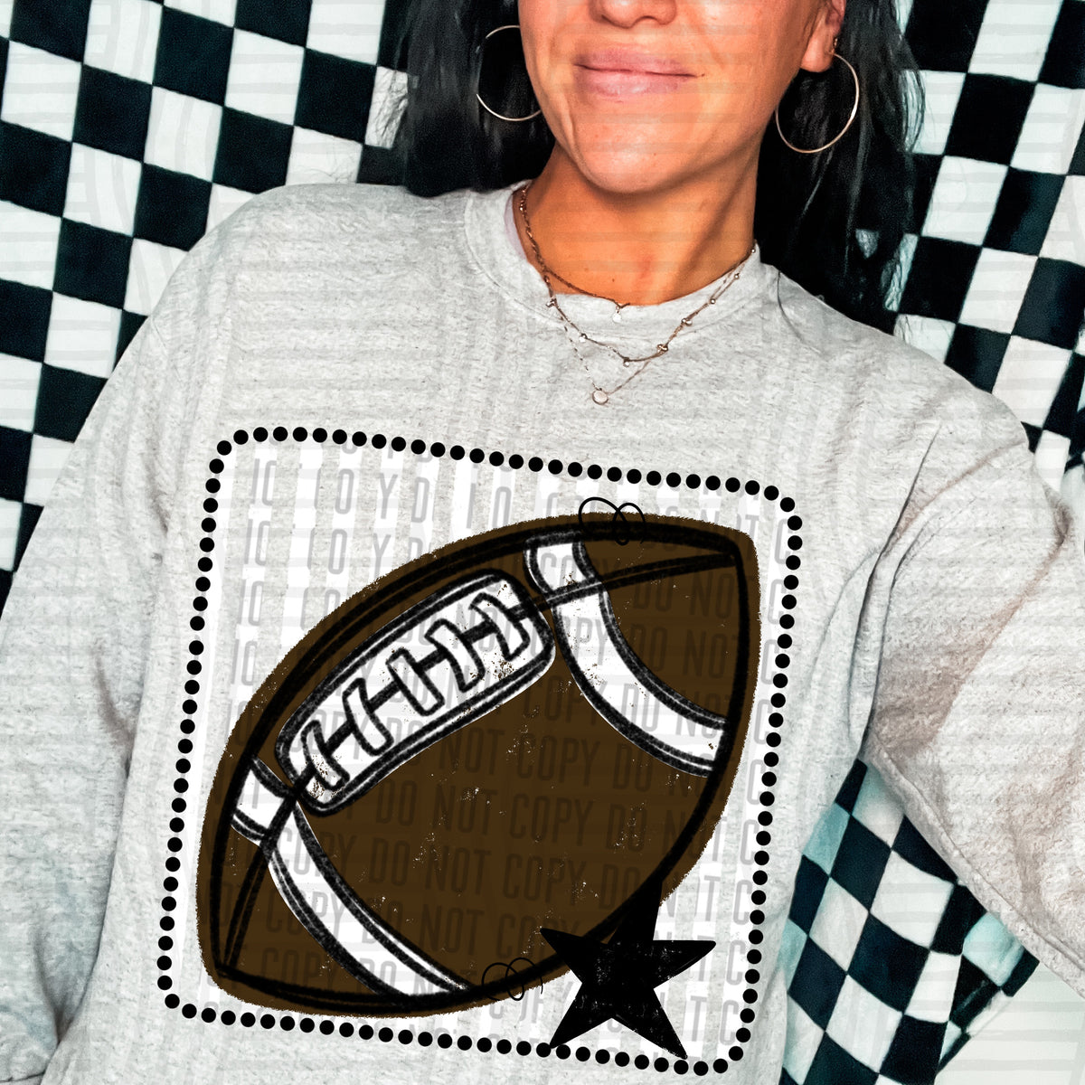 Football light grey striped frame (Caplinger) DTF transfer