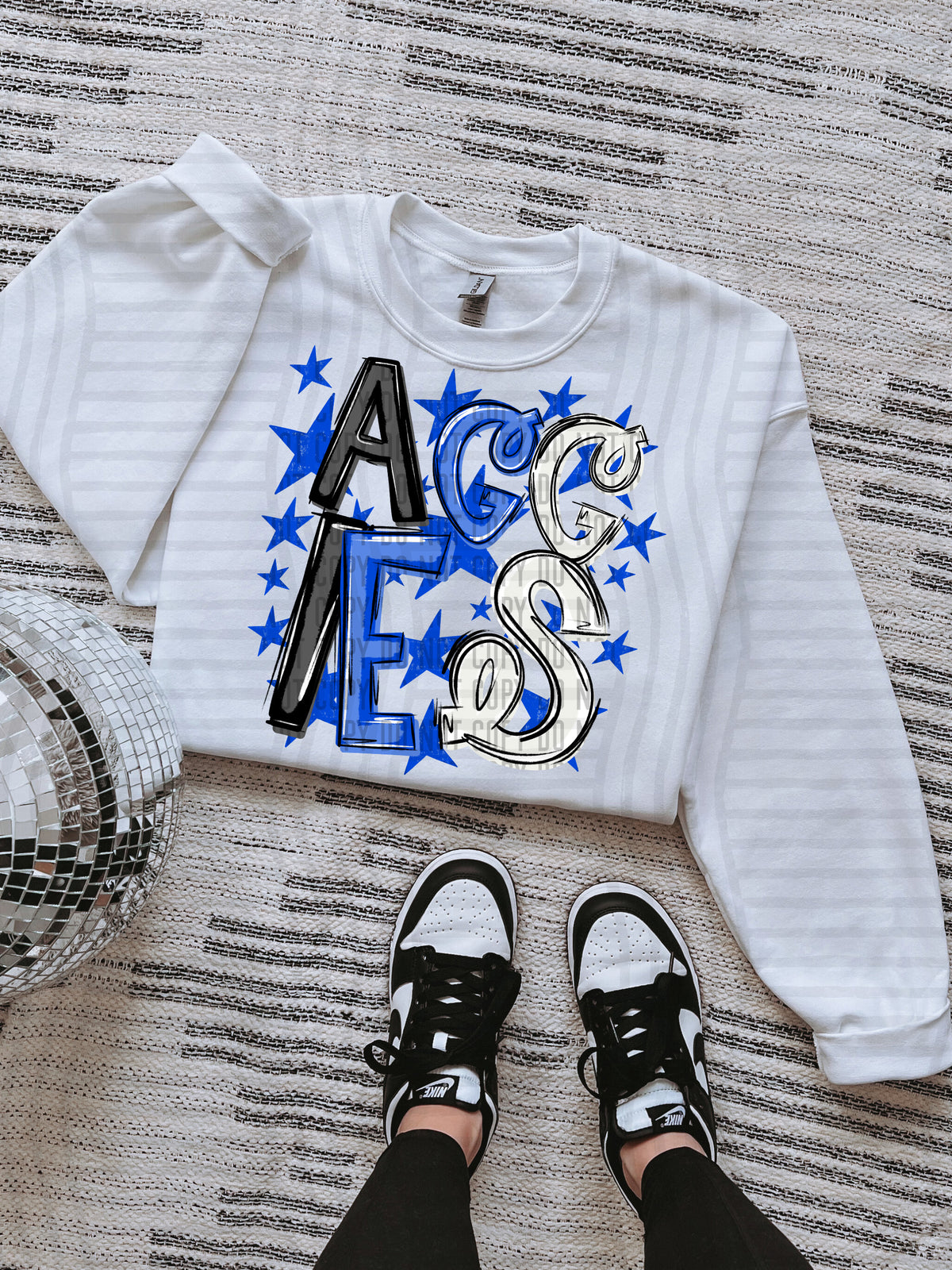 aggies black and blue with blue stars (caplinger) DTF Transfer