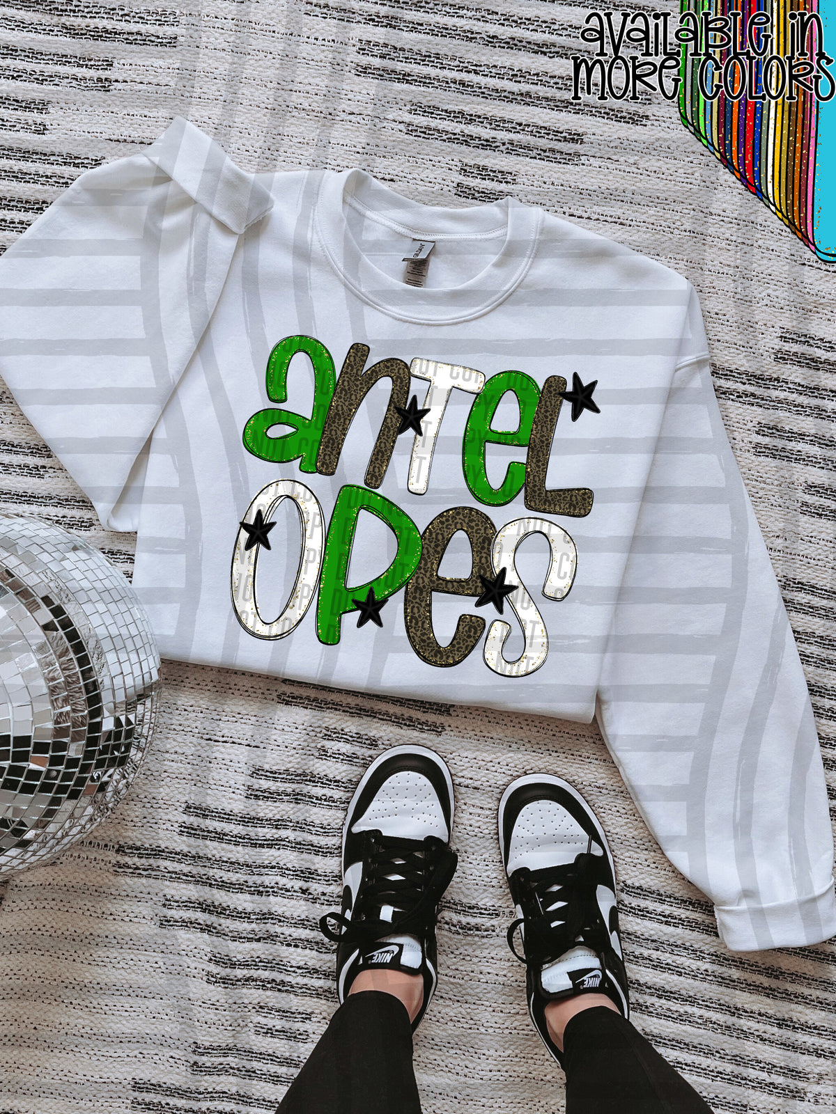 green, gray and white, antelopes stacked (Caplinger) DTF Transfer