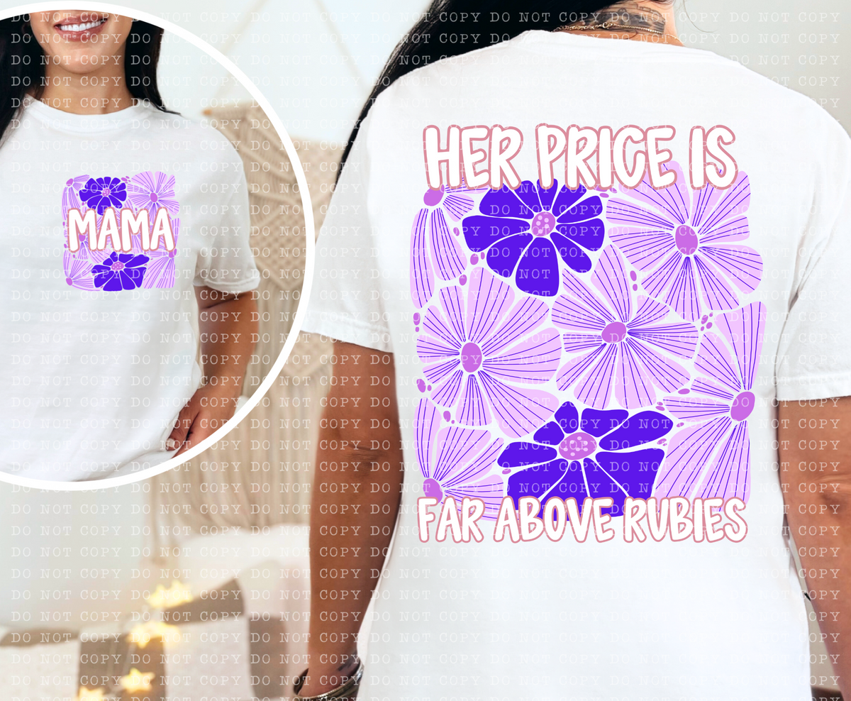 Her price is far above rubies purple BACK (ECHT) 106825 DTF transfer