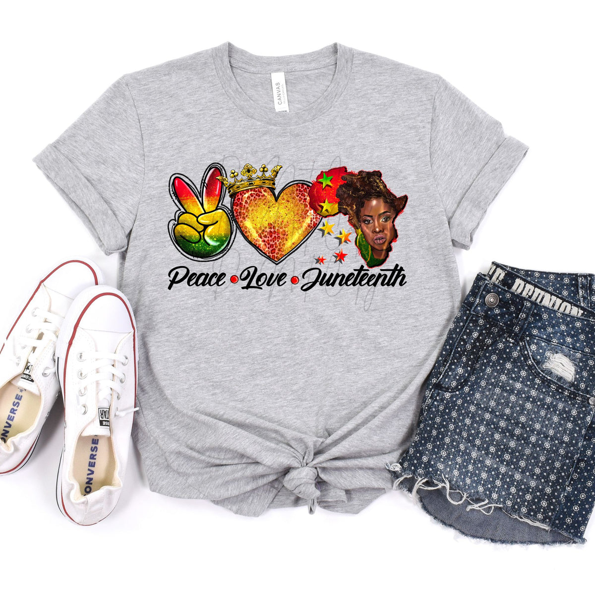Peace Love Juneteenth-38814-DTF transfer