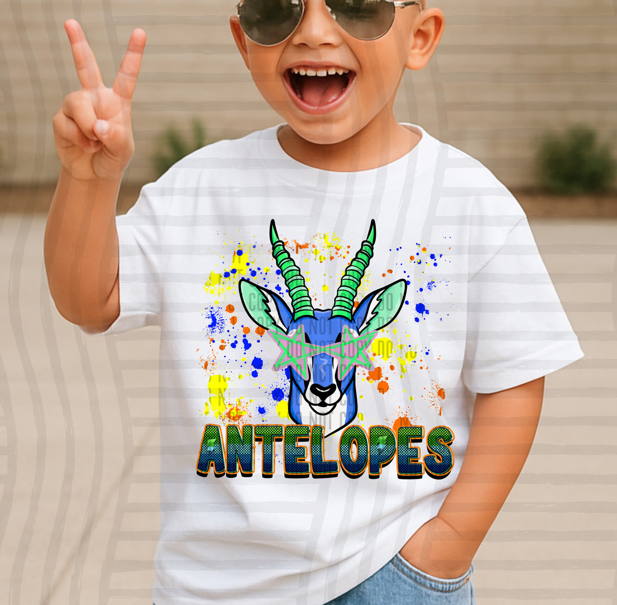 antelopes paint splatter boy (Caplinger) DTF Transfer