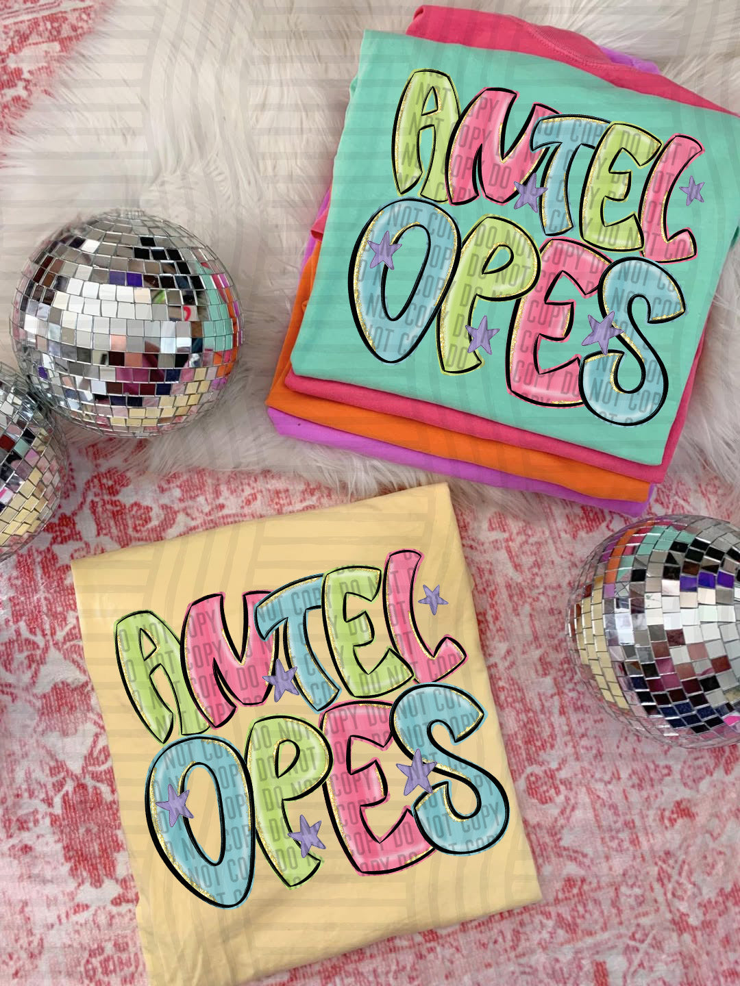 Antelopes Glittery & Preppy Mascots (Caplinger) DTF transfer