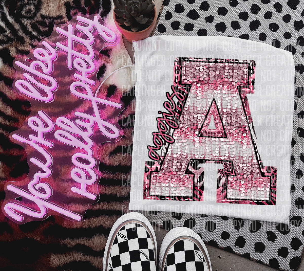 Aggies wild and pink (Caplinger) DTF transfer