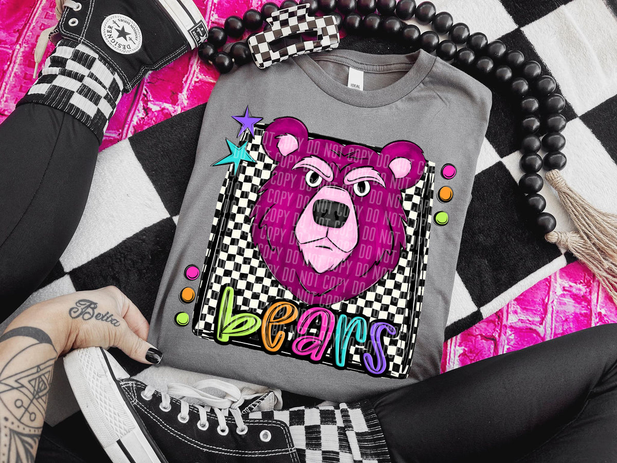 Checkered Preppy Bright Bears (Caplinger) DTF transfer