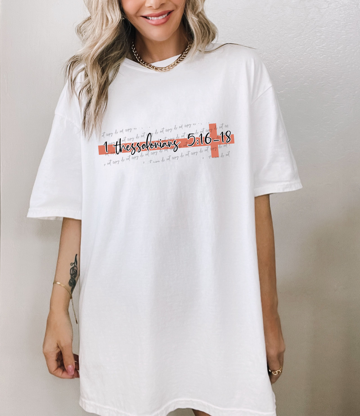 1 Thessalonians 5:16-18 BLACK Font 42307 DTF transfer