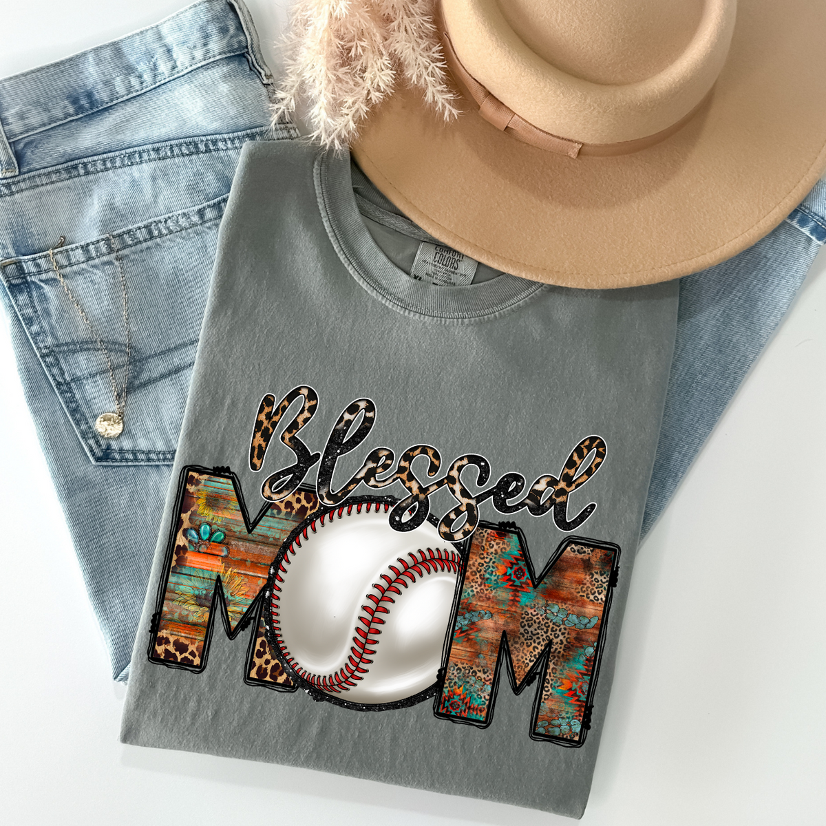 Blessed Mom Baseball (RD) DTF Transfer