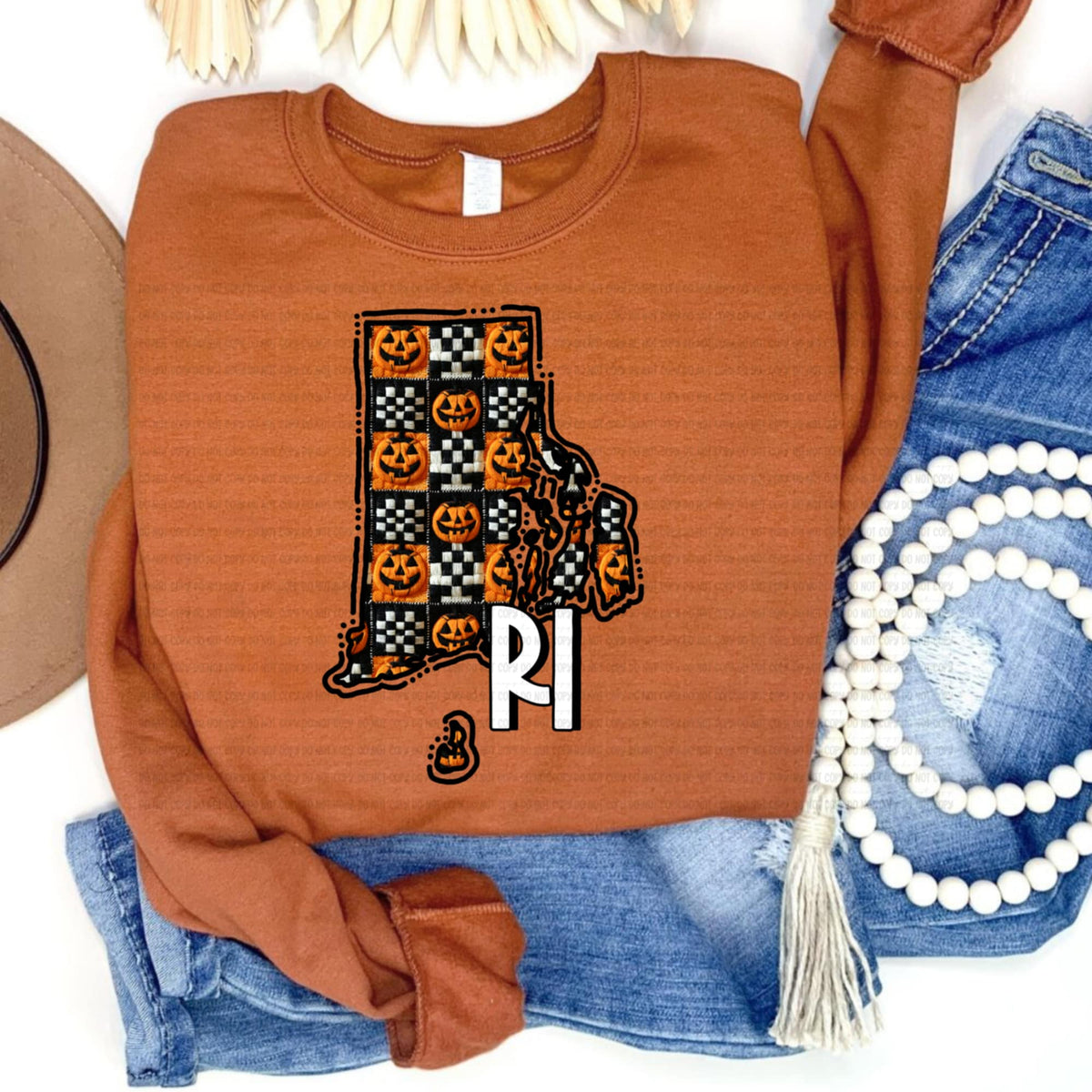 Rhode Island pumpkin checker REVEL DTF transfer