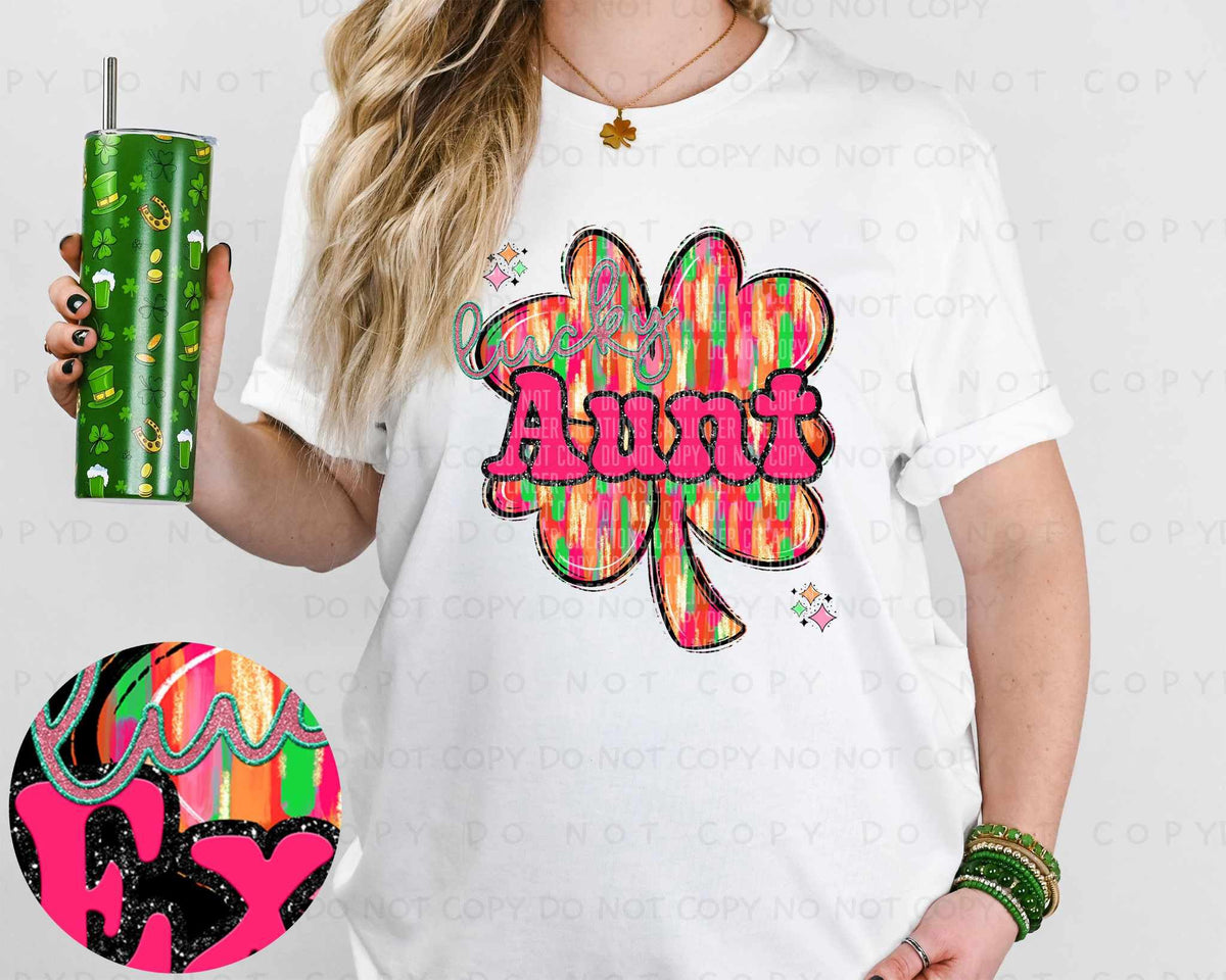 Aunt brushstroke clover (Caplinger) 80317 DTF transfer