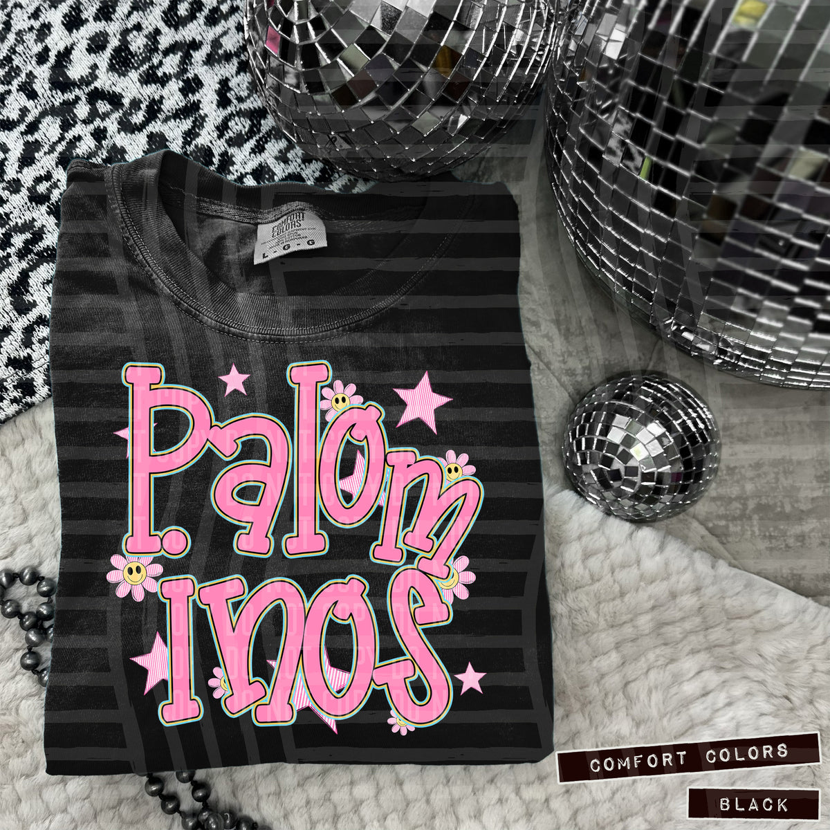Palominos Pink Flowers And Stars 108079 DTF transfer